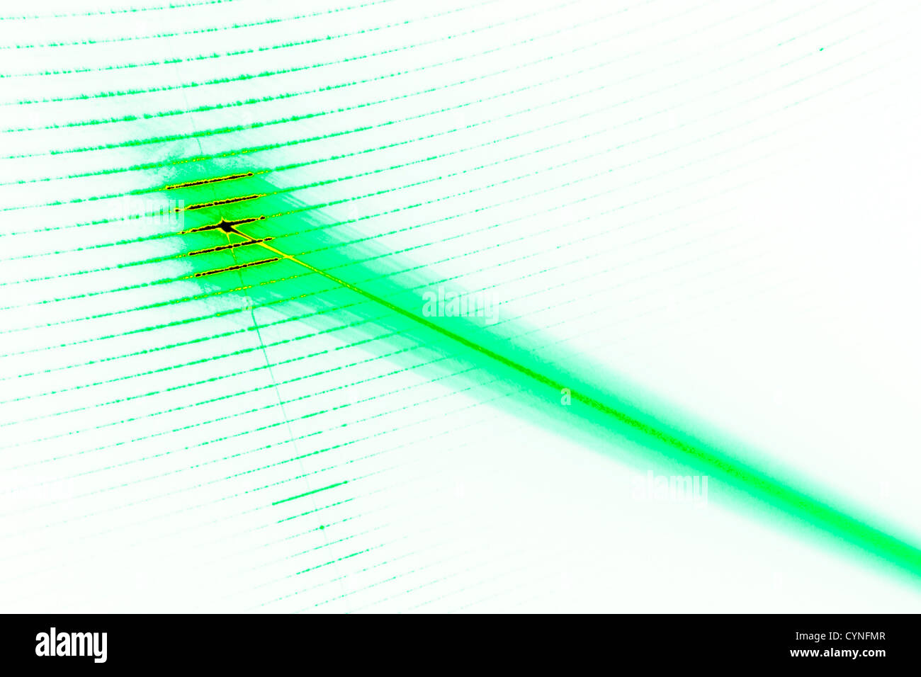 Diffraction. Laser beam after passing through a diffractive pattern generator. Digitally manipulated. Stock Photo