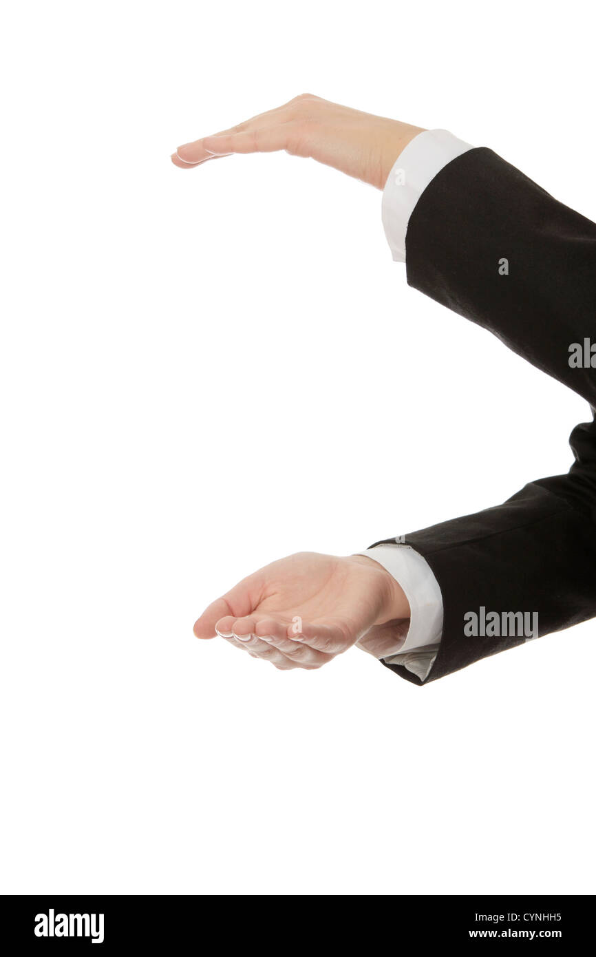 Empty cupped hand isolated on white background Stock Photo - Alamy