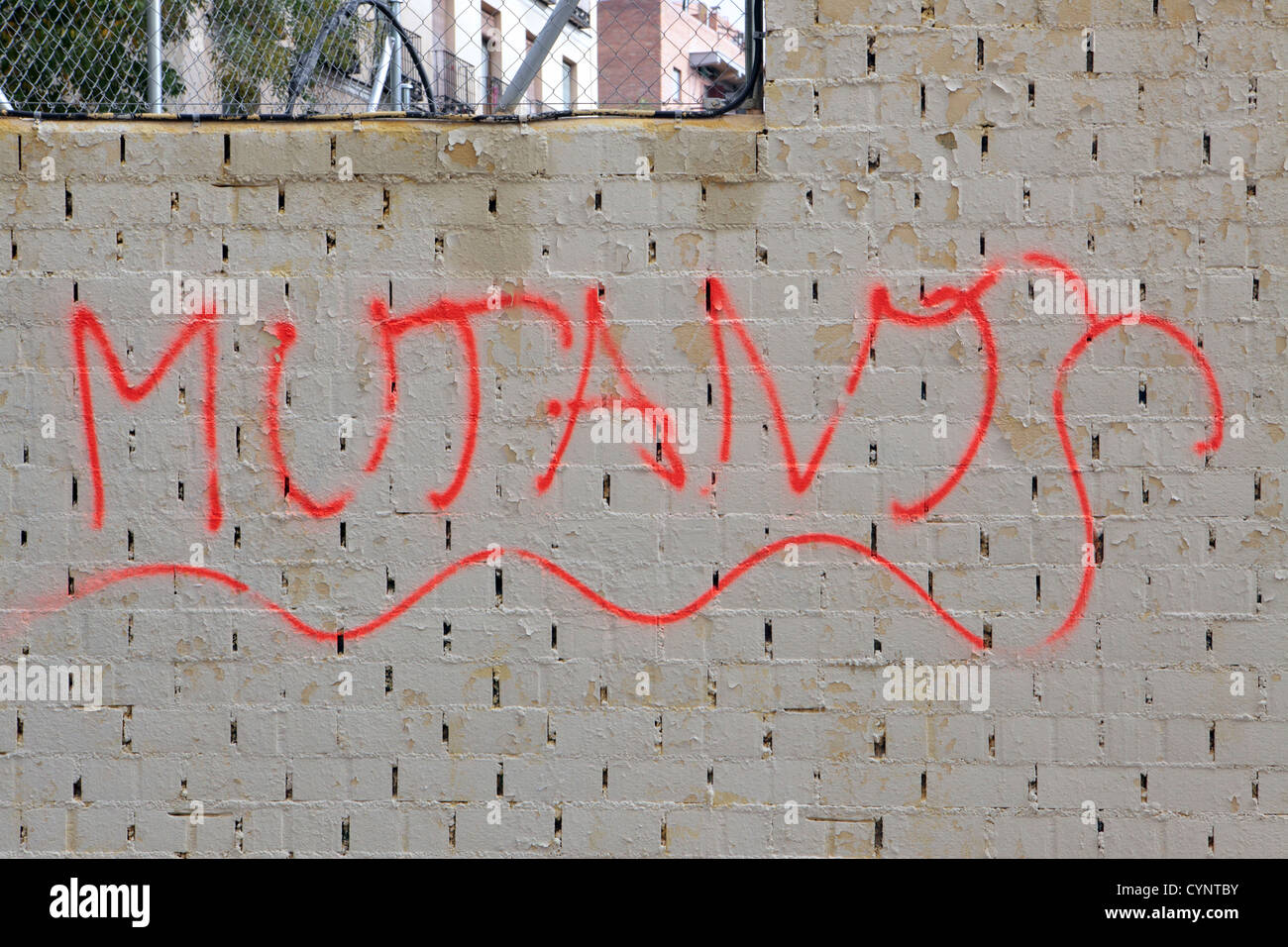 Mutants Street art, graffiti, wall painting, self-expression, Madrid, Spain, Espana Stock Photo