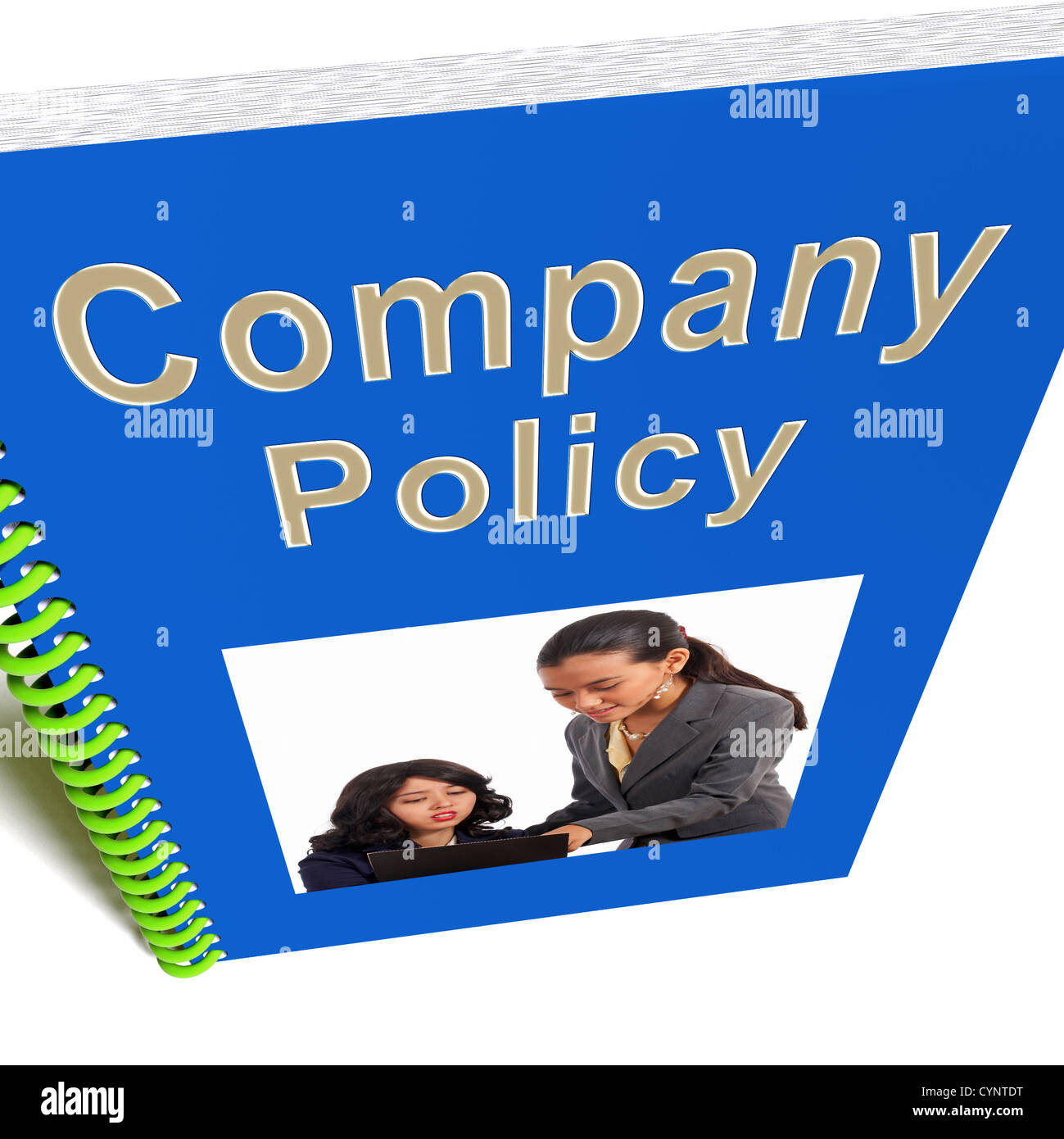 Company Policy Book Showing Rules For Employees Stock Photo