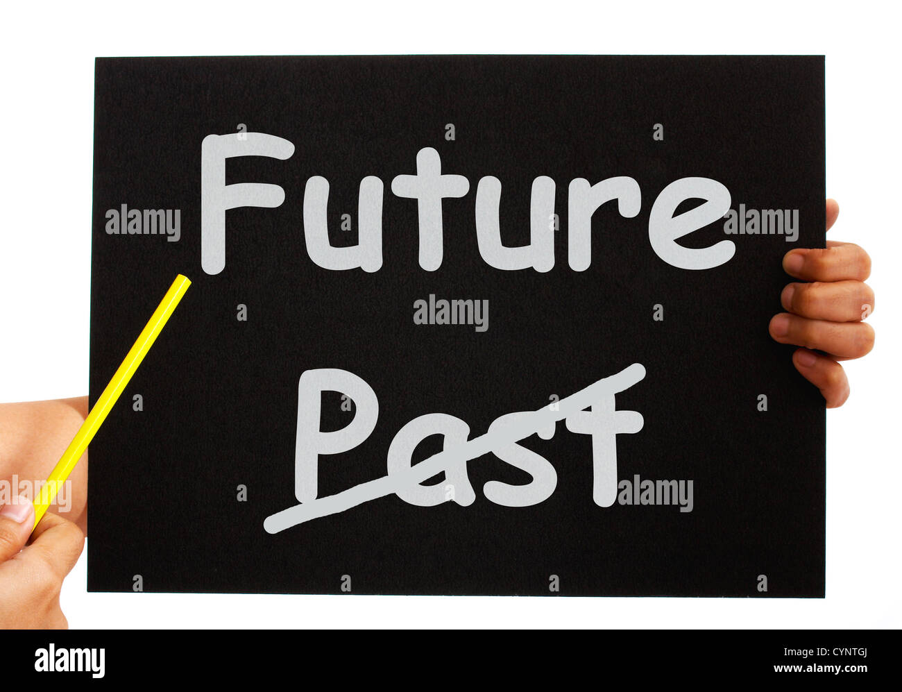 Past And Future Board Showing Destiny Or Progress Stock Photo
