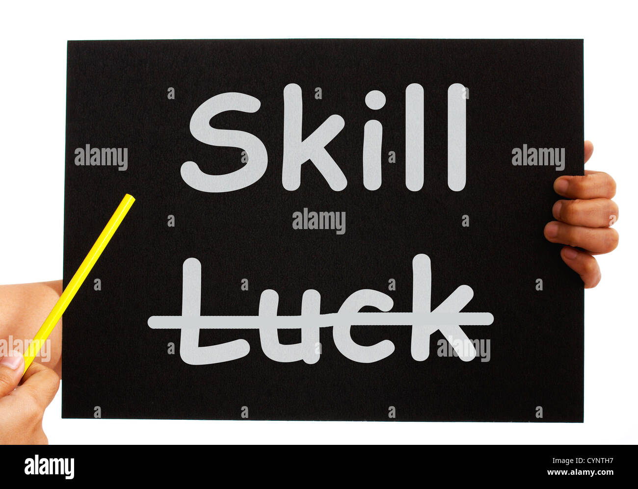 Skill Word On Board Showing Expertise Not Luck Stock Photo