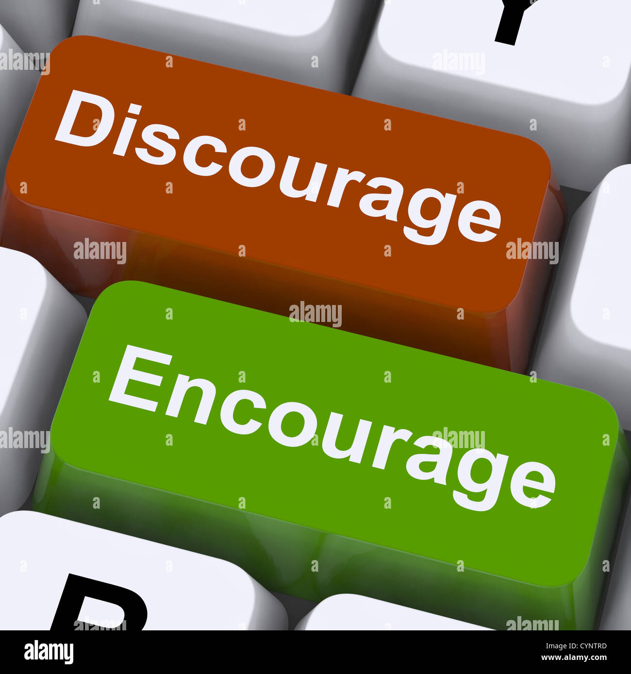 Discourage Or Encourage Keys To Either Motivate Or Deter Stock Photo