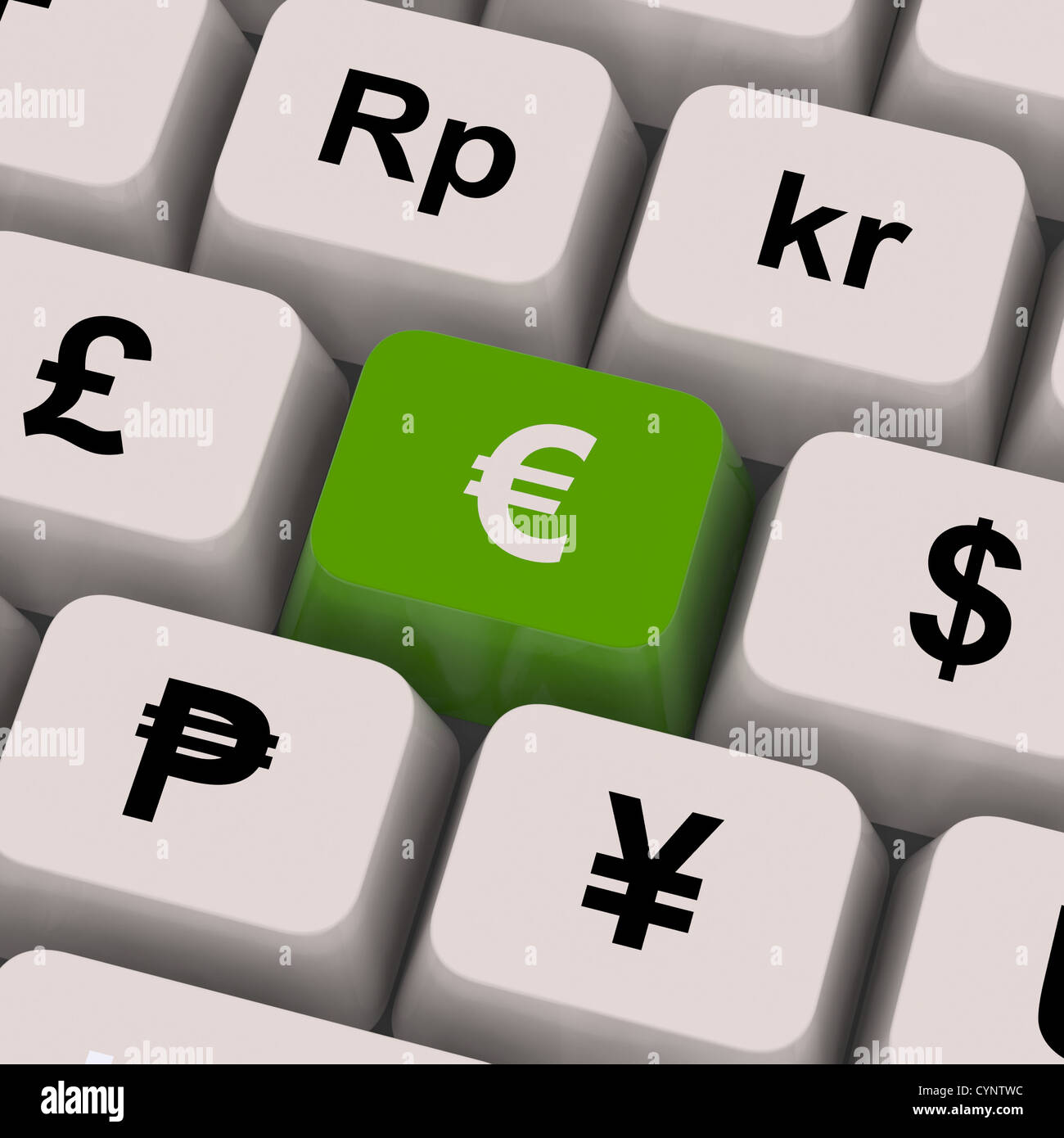 Euro And Currencies Keys Showing Money Exchange Or Forex Stock Photo - Alamy