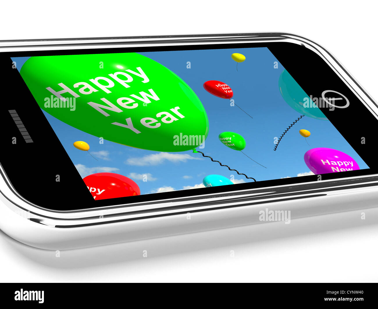 Mobile With A Happy New Year Message On Screen Stock Photo - Alamy