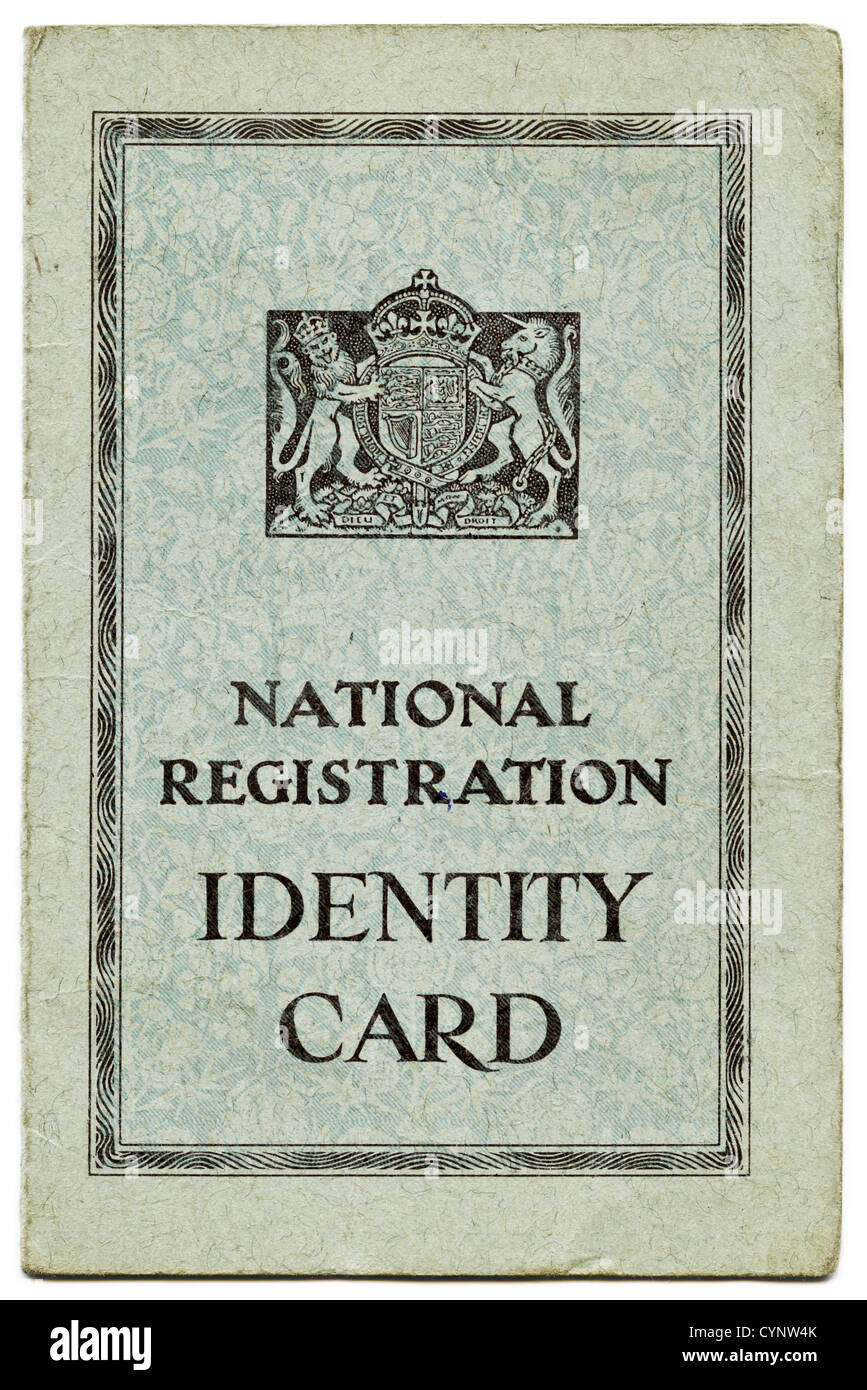 Front cover of National Registration Identity Card from World War II
