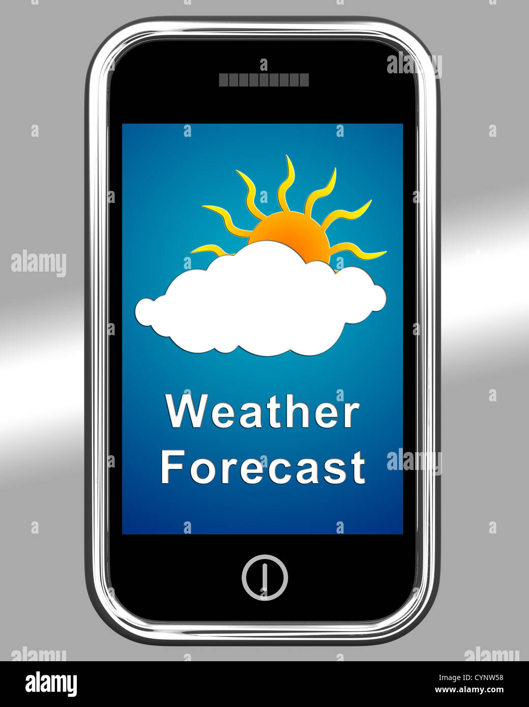 Mobile Phone Showing Cloudy Weather Forecast Stock Photo - Alamy