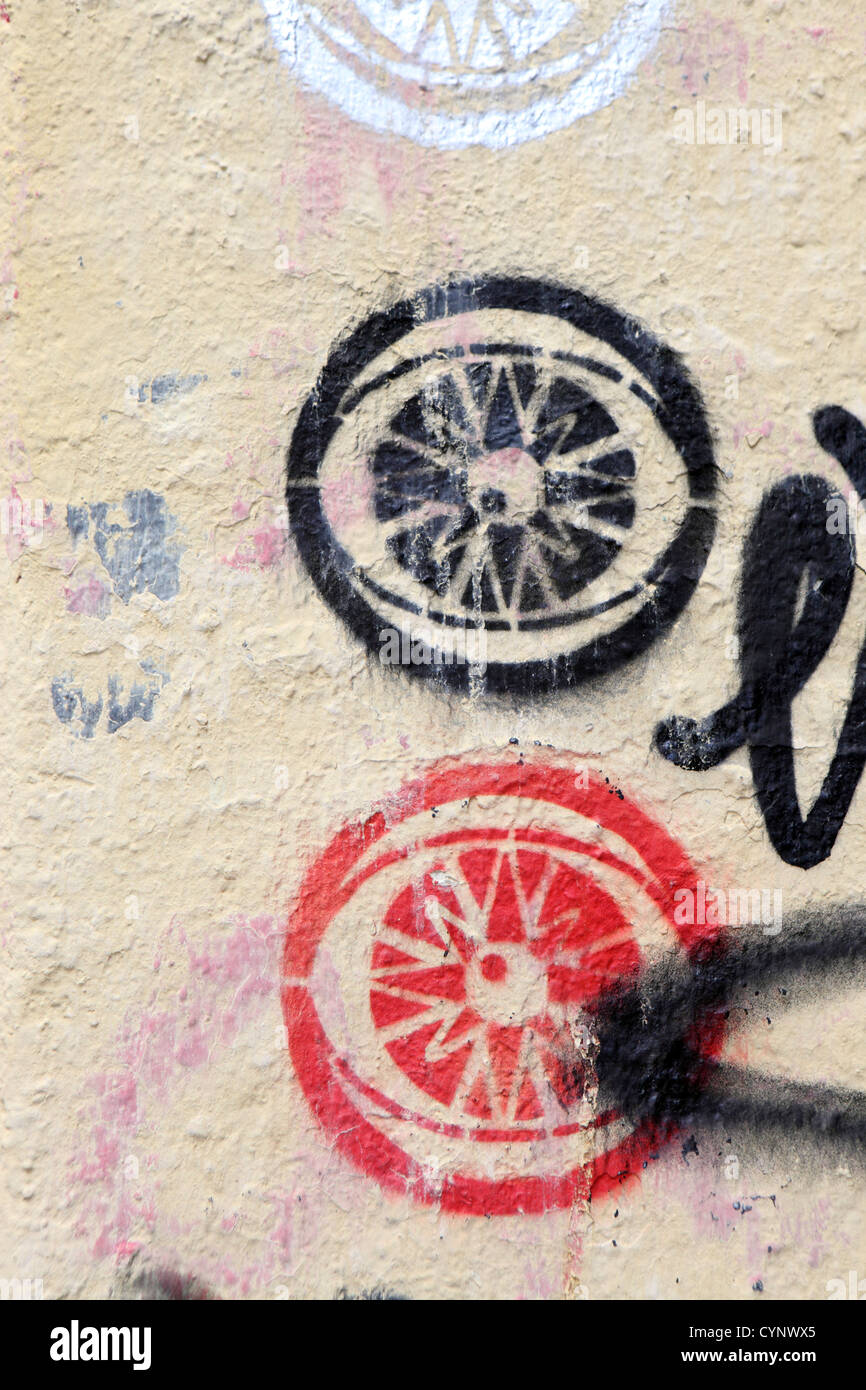 Street art, graffiti, wall painting, self-expression, Madrid, Spain, Espana Stock Photo