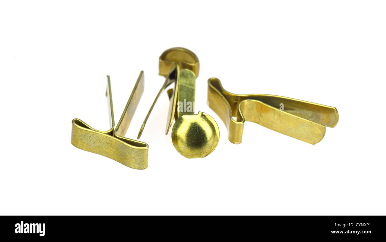 Various brass fastener Stock Photo