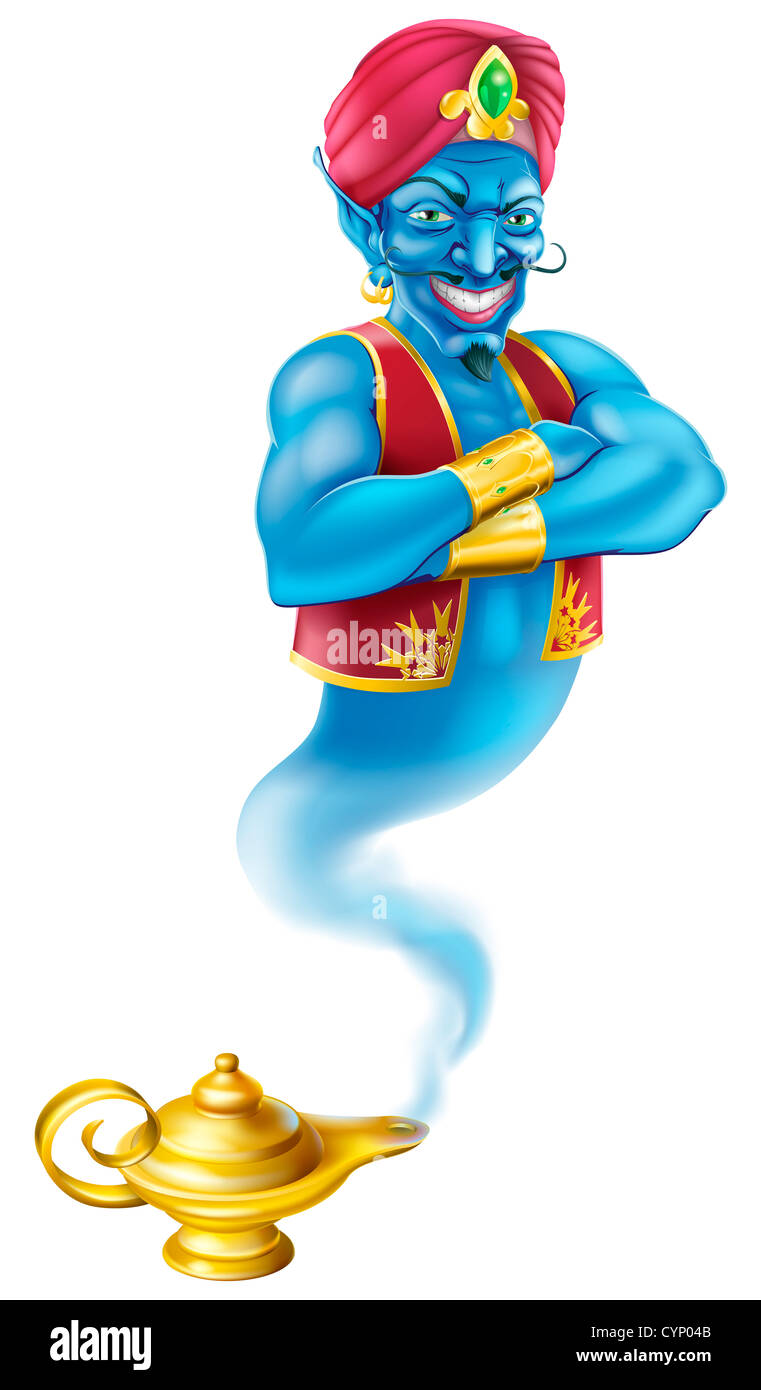 Genie coming out magic lamp Cut Out Stock Images & Pictures Alamy