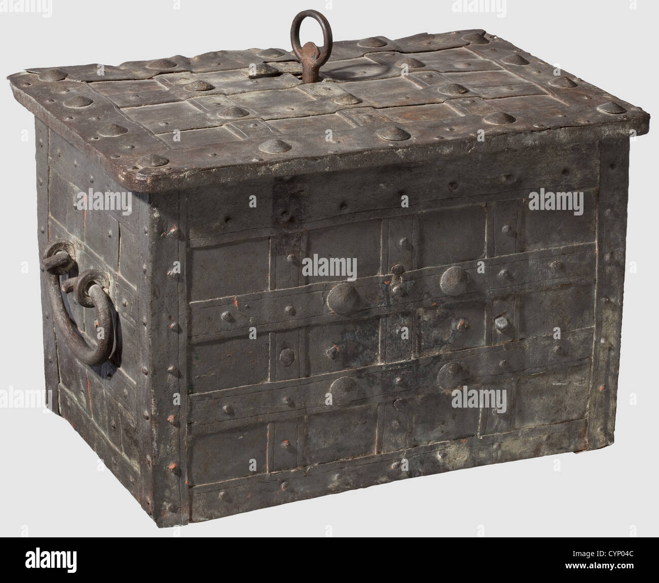 A German small strong box, circa 1700. Rectangular chest of sheet Stock ...