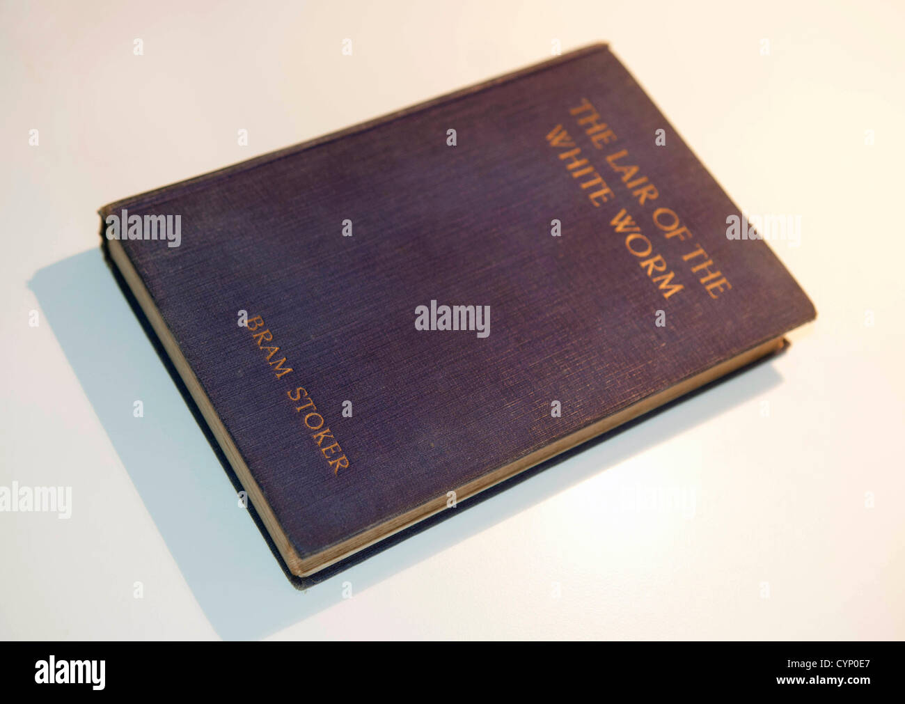 Bram Stoker books - UK - 8th November 2012 : The Lair of the White Worm book by the celebrated novelist Bram Stoker on what would have been his 165th birthday today. This rare book from 1911 was published by W.Foulsham and Co Ltd in the UK a year before his death. Stock Photo