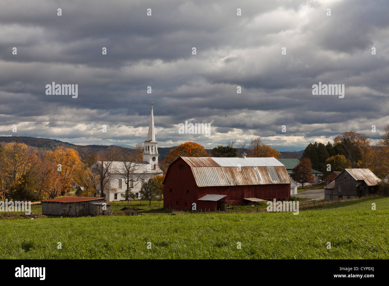 Fall color, Peacham, Vermont, USA Stock Photo
