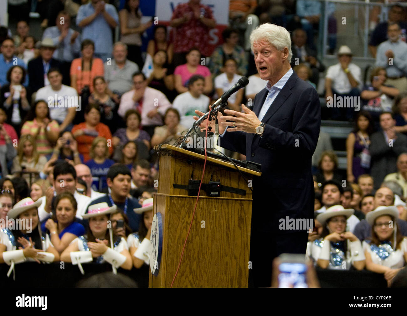Former Pres. Bill Clinton speaks at a campaign rally in San Antonio for ...