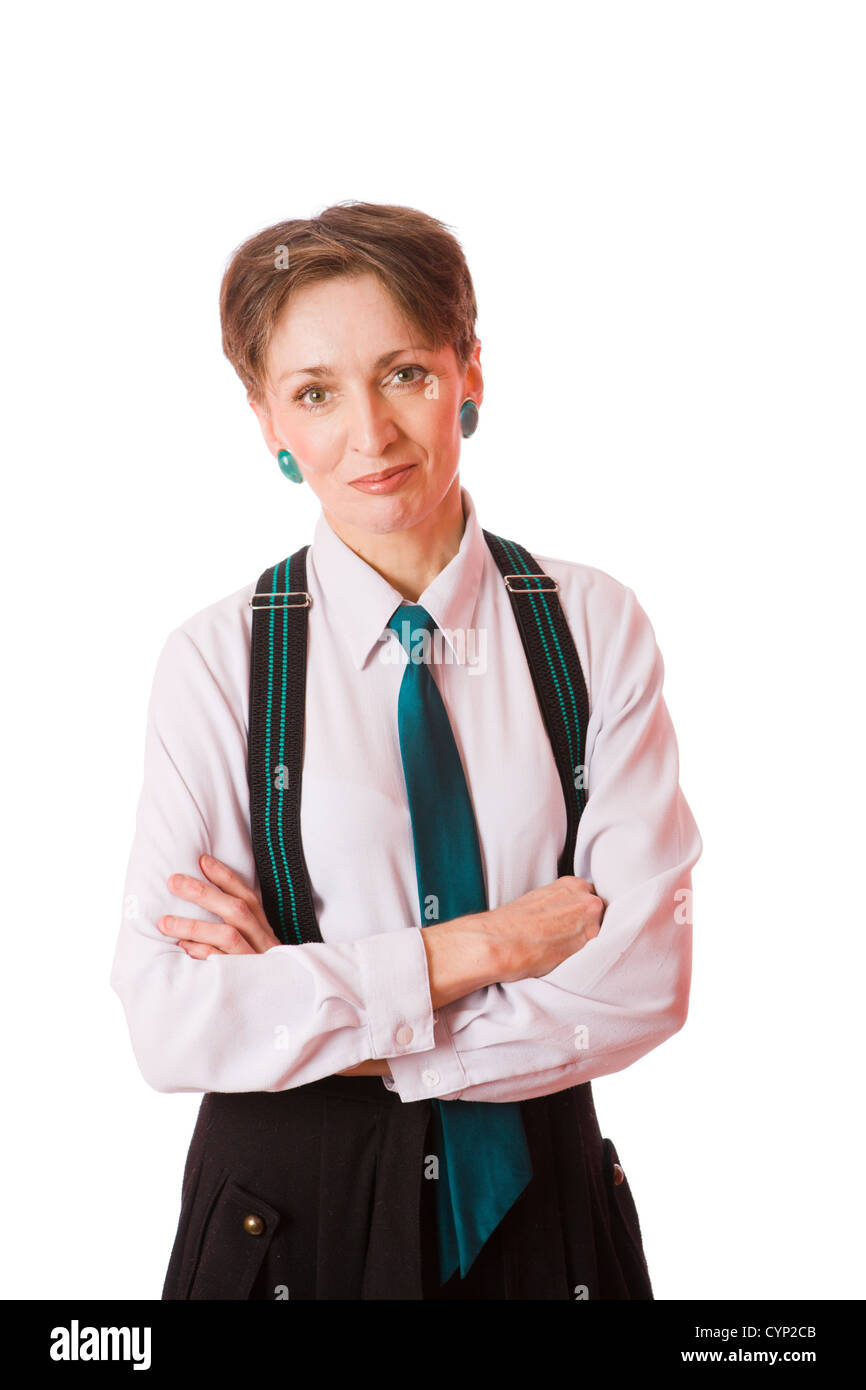 Portrait of Business woman isolated on white Stock Photo - Alamy