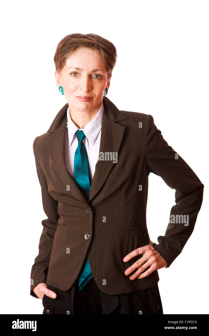 Portrait of Business woman isolated on white Stock Photo - Alamy