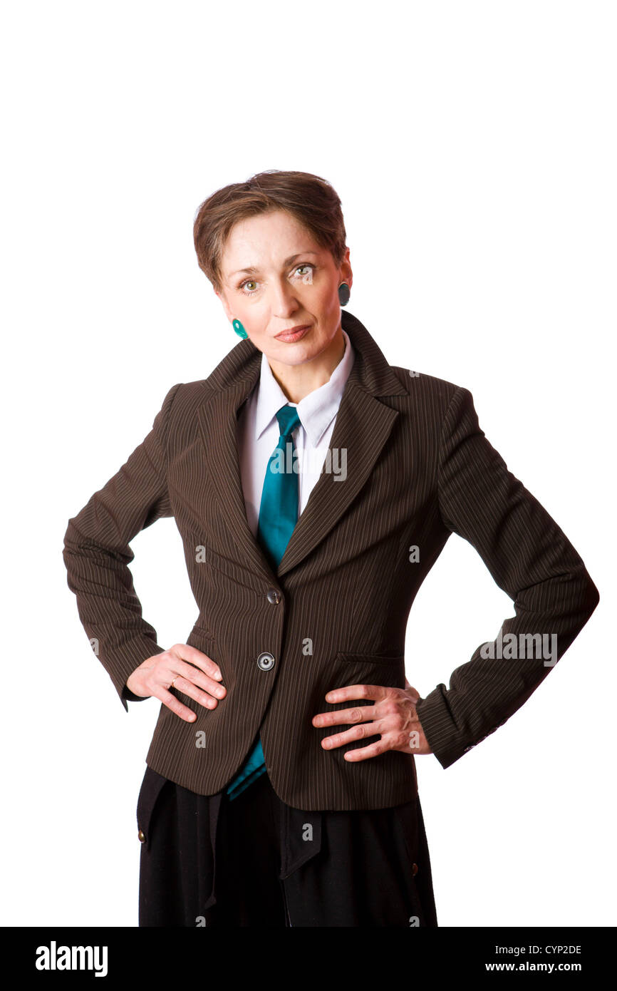 Portrait of Business woman isolated on white Stock Photo - Alamy
