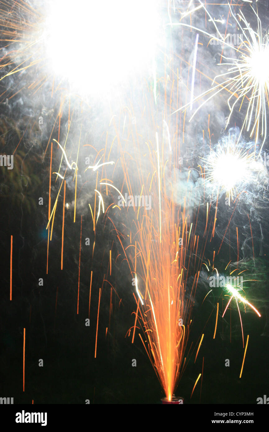 Fireworks on Guy Fawkes Night Stock Photo
