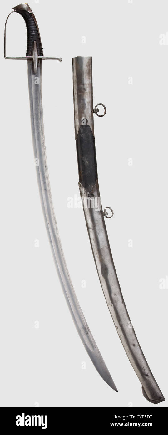 A model 1742 Prussian hussar's sabre for enlisted men,Curved blade à la