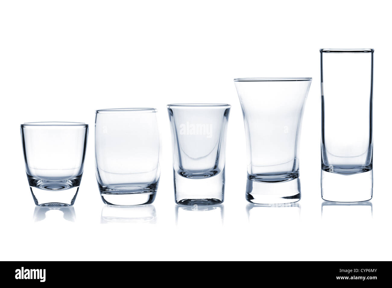 Cocktail Glass Collection - Shots. Isolated on white background Stock ...