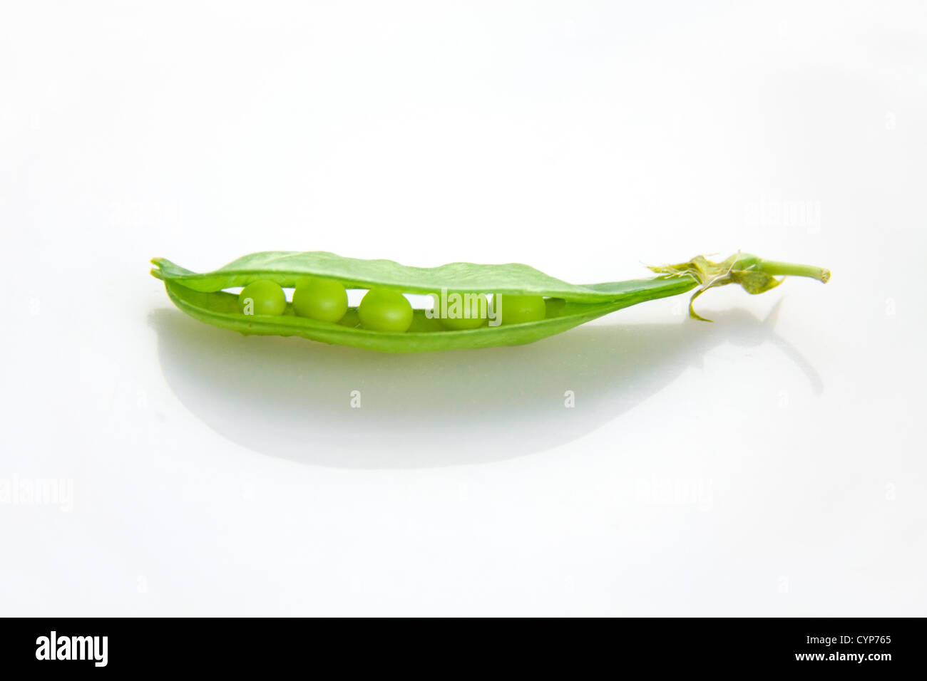 Stripped pea pods Stock Photo