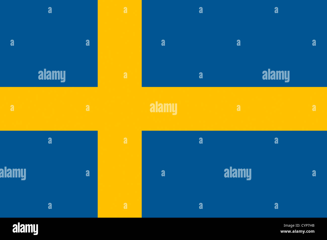 Flag of the Kingdom Sweden. Stock Photo