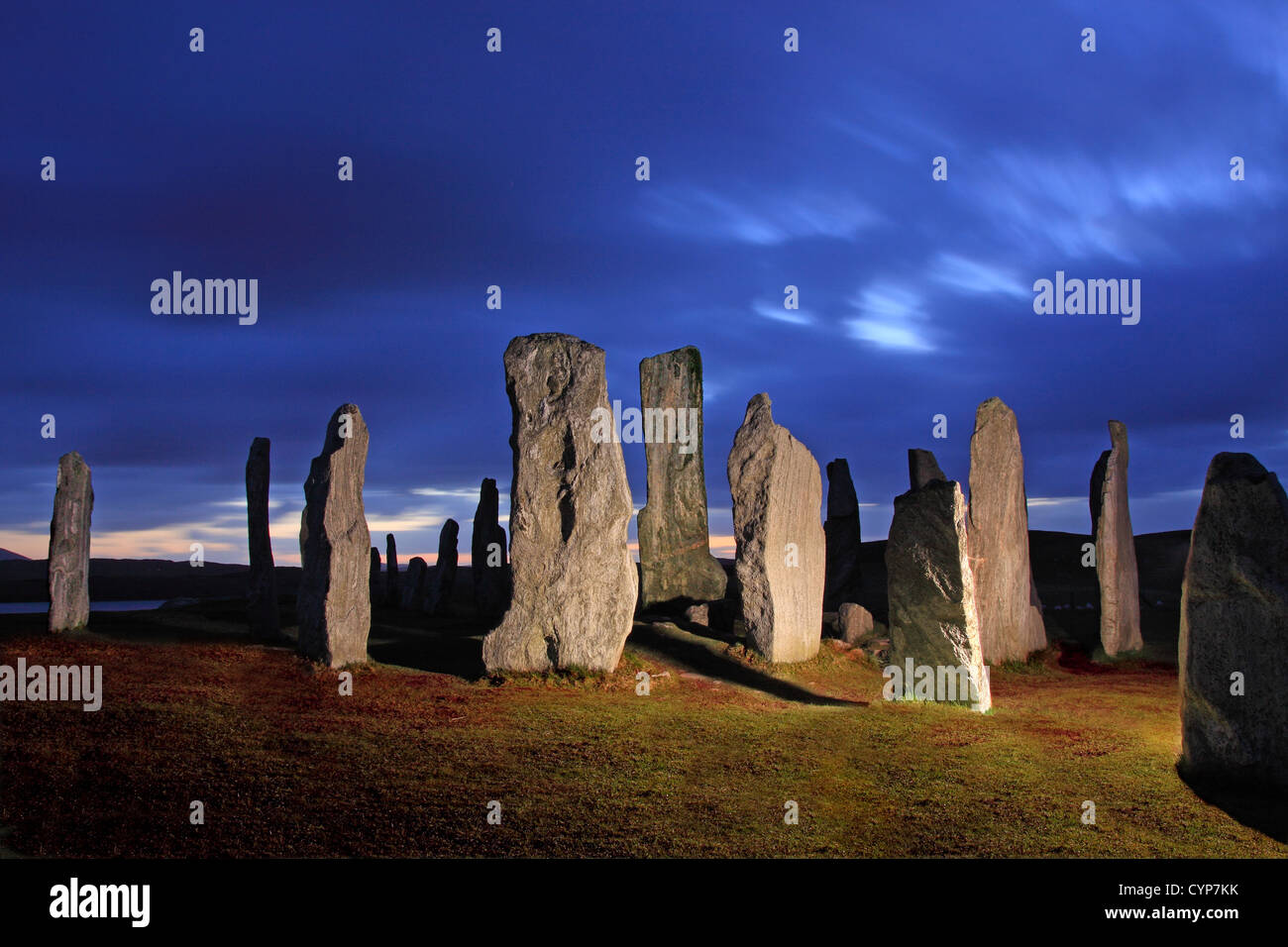UK Scotland Outer Hebrides Isle of Lewis Callanish Standing Stones Stock Photo