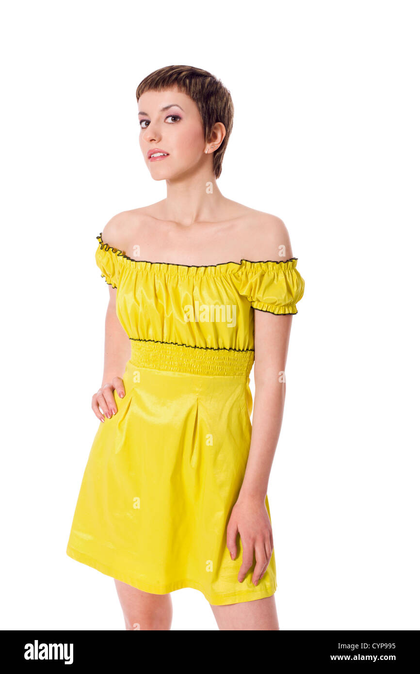 yellow and white dress design