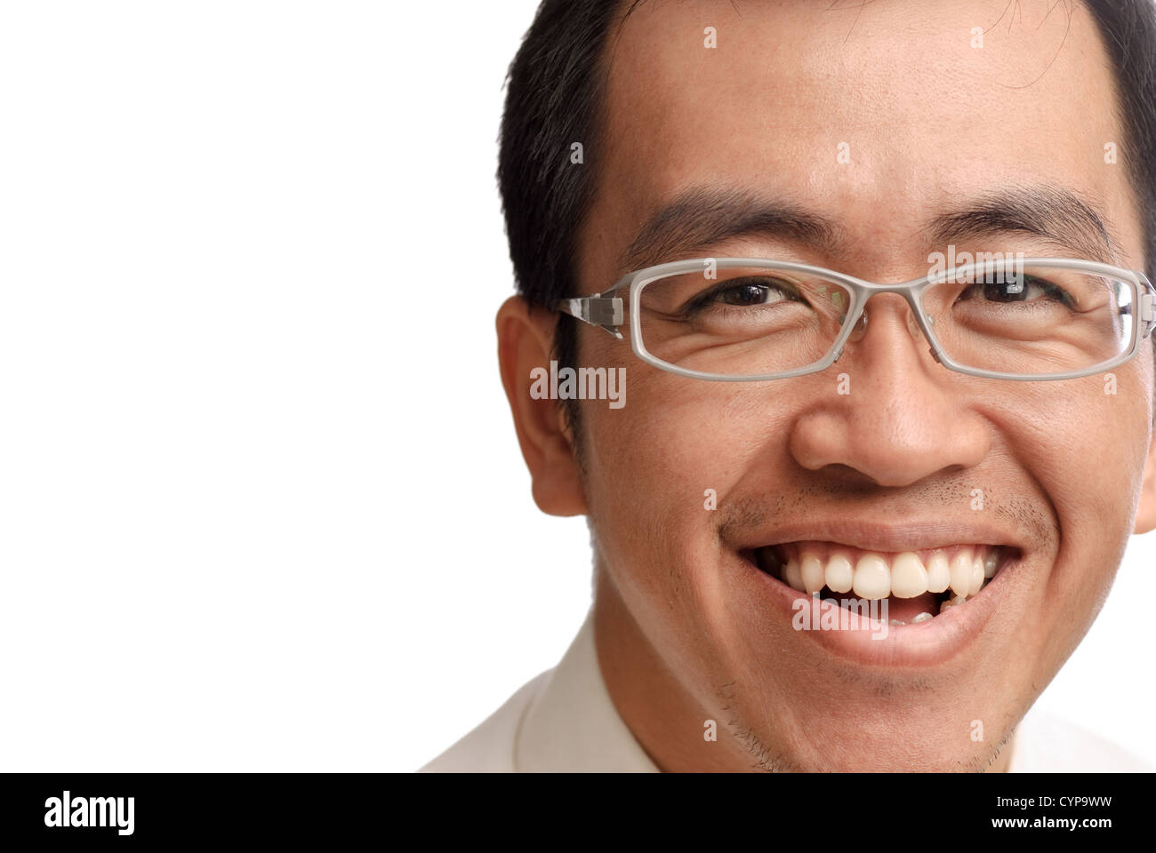 Smile businessman of Asian on white background, closeup portrait Stock ...