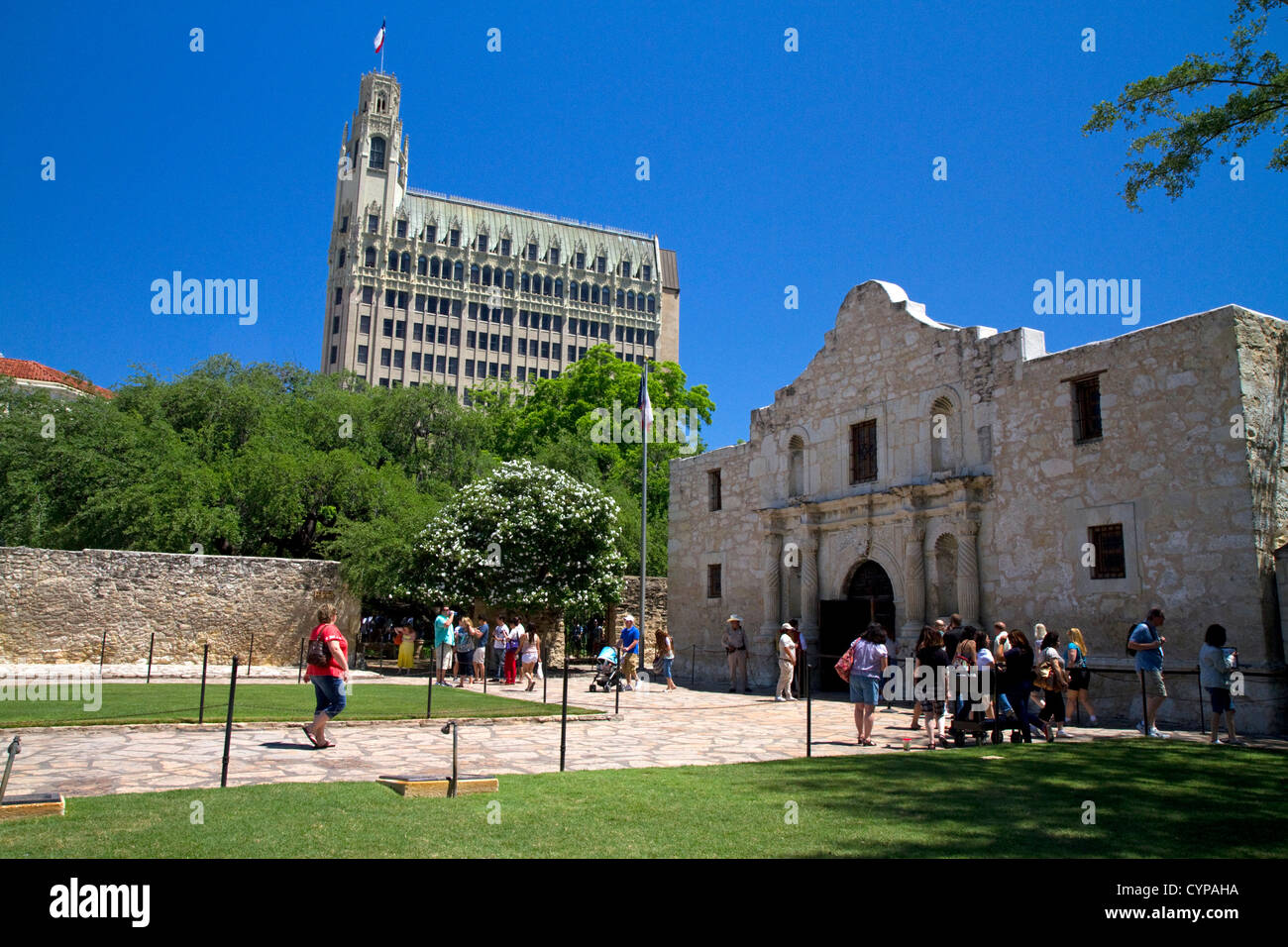 The chapel of the Alamo Mission located in downtown San Antonio, Texas