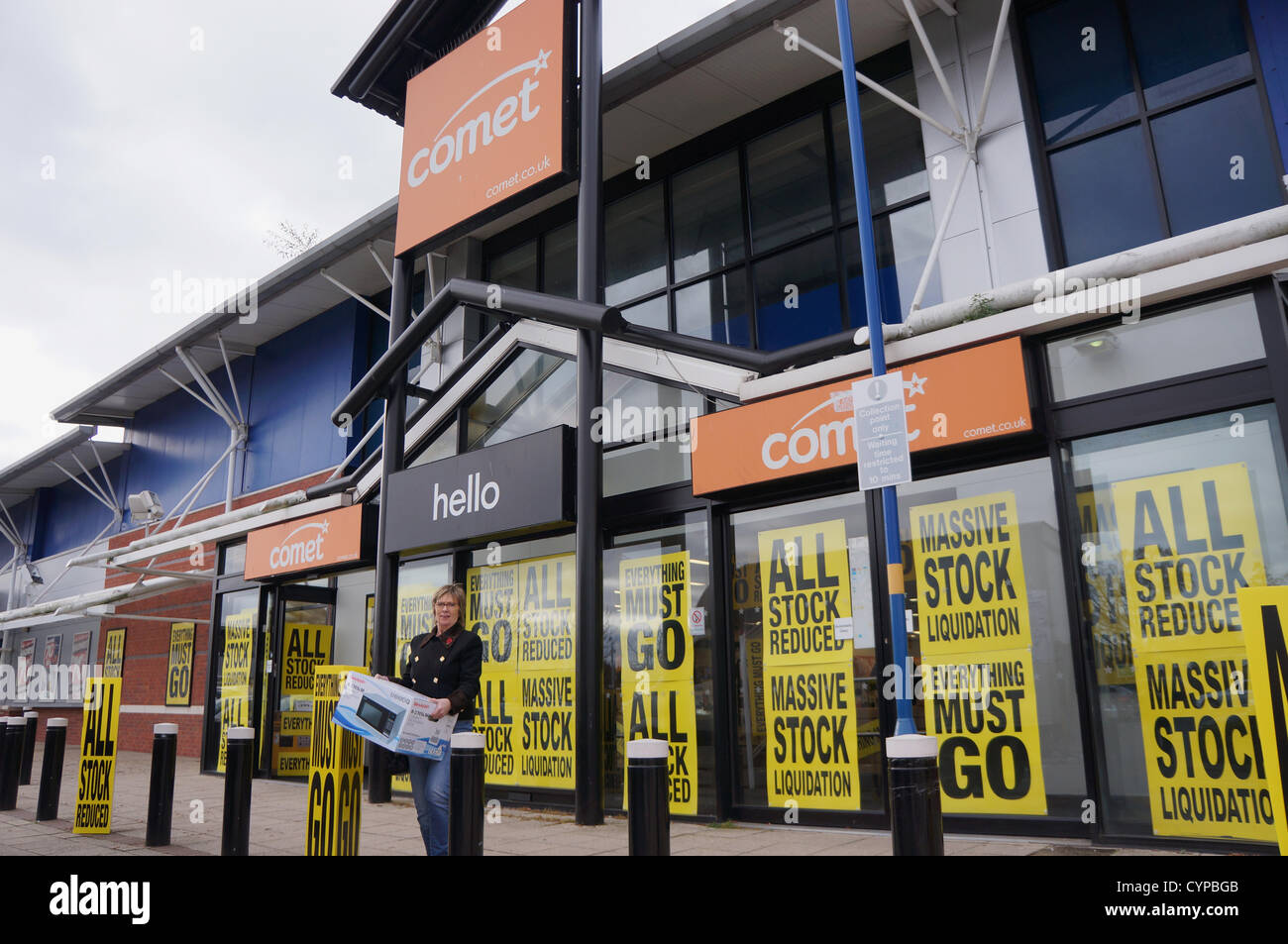 Comet Store front of Comet in Worcester UK on the first day of their liquidation sale