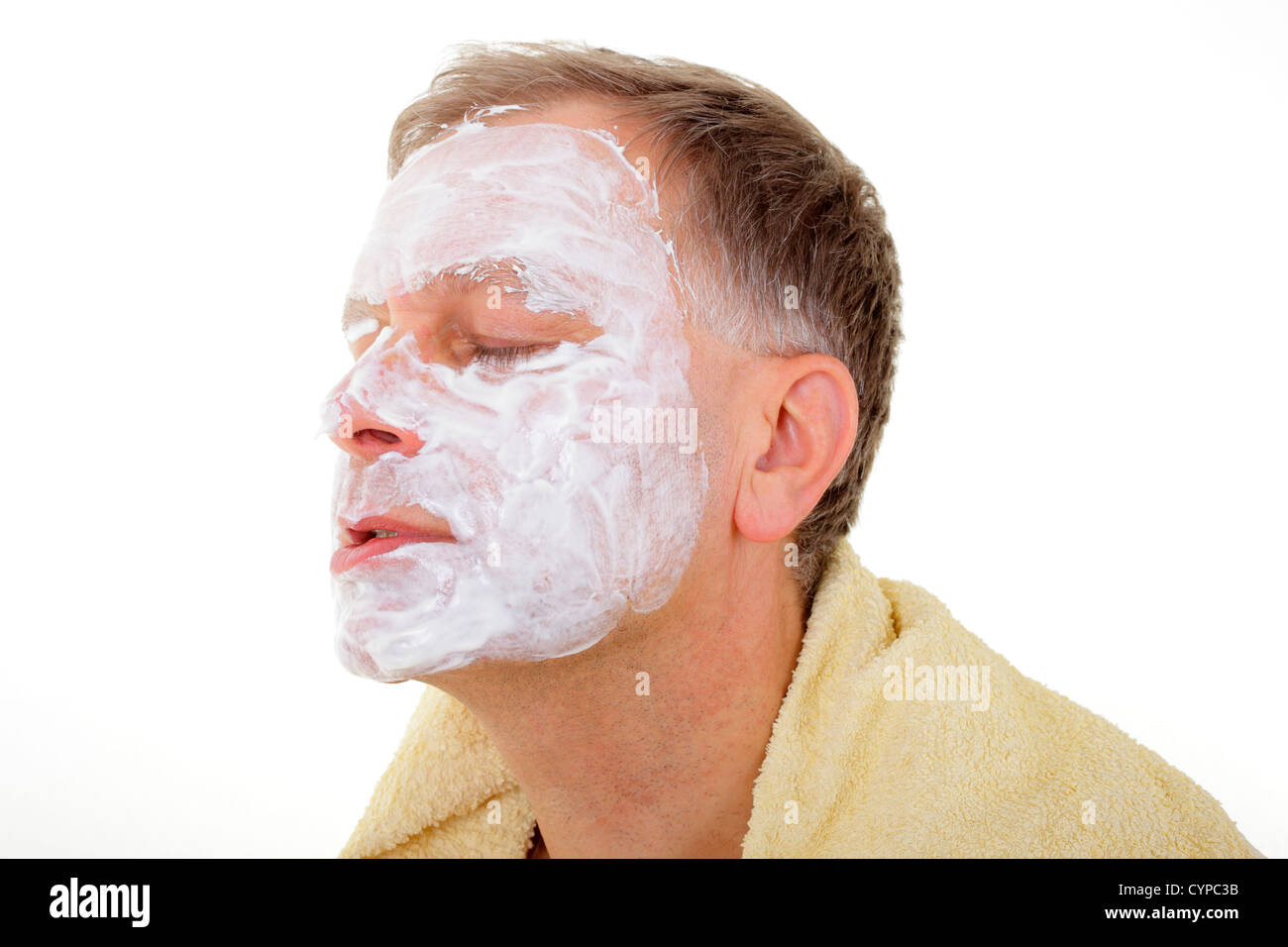 man with facial mask Stock Photo