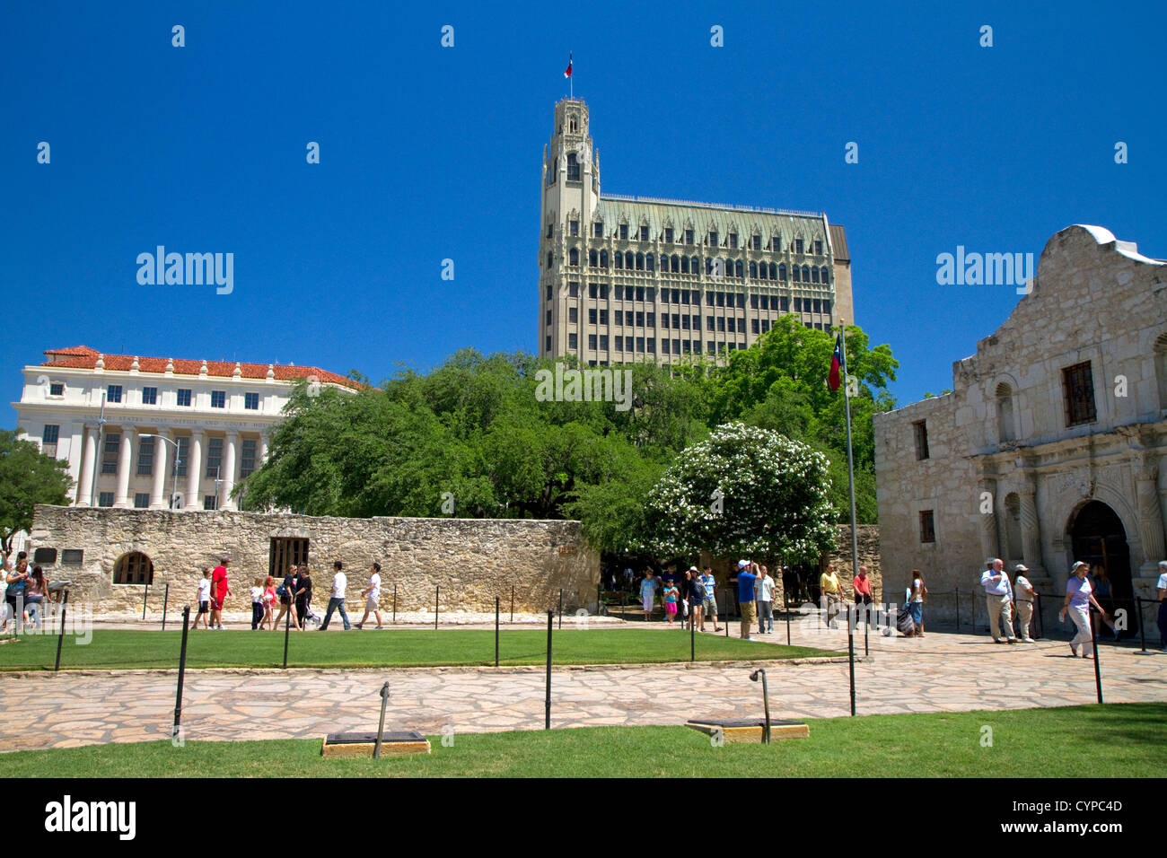 The chapel of the Alamo Mission located in downtown San Antonio, Texas, USA. Stock Photo