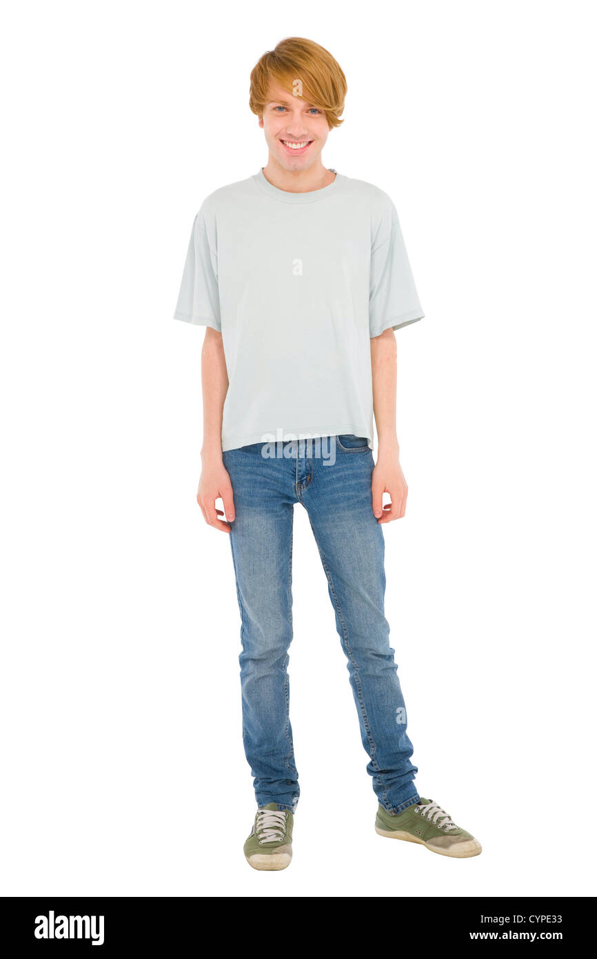 full teenage boy standing Stock Photo - Alamy