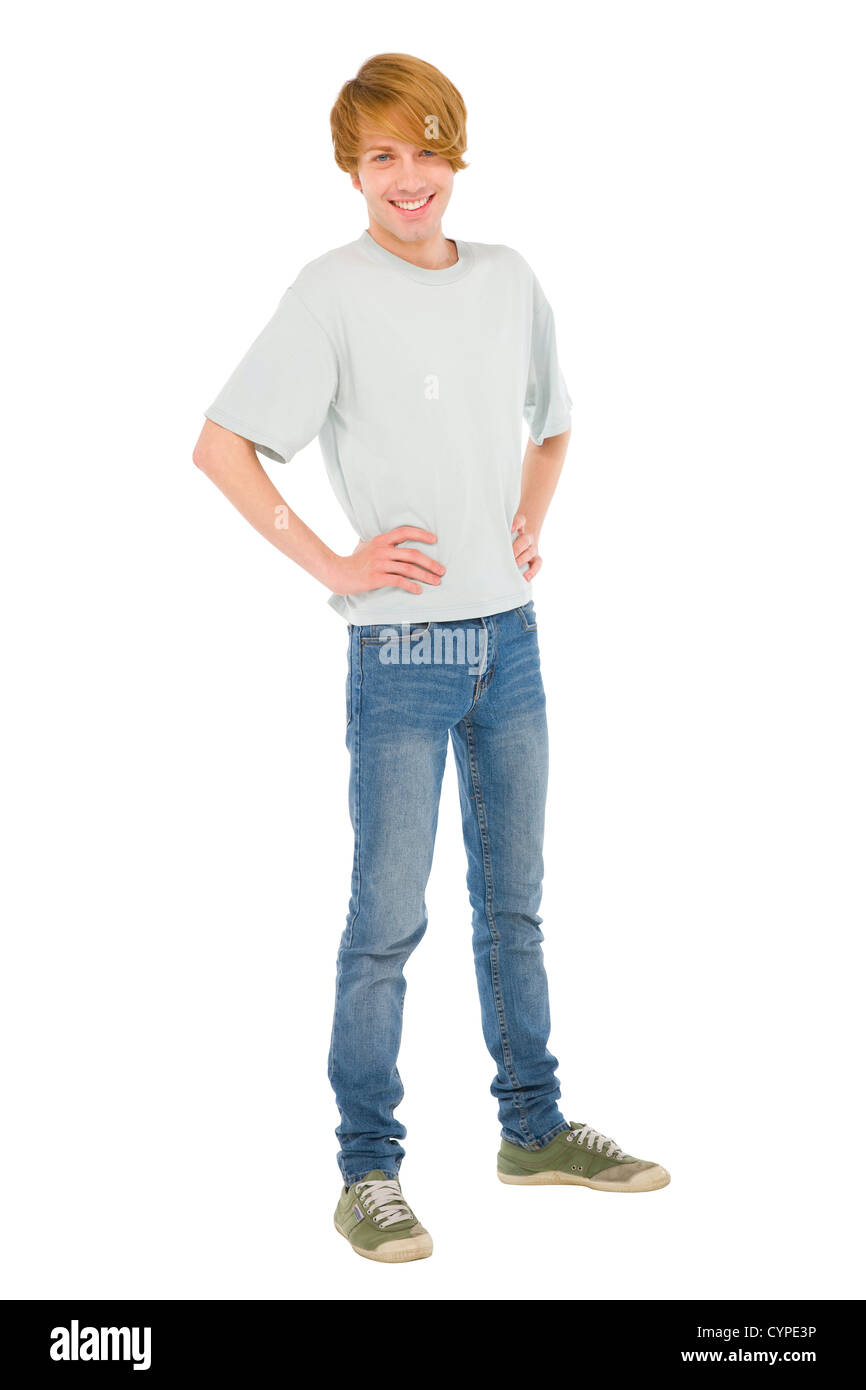 teenage boy with hands on hips Stock Photo - Alamy