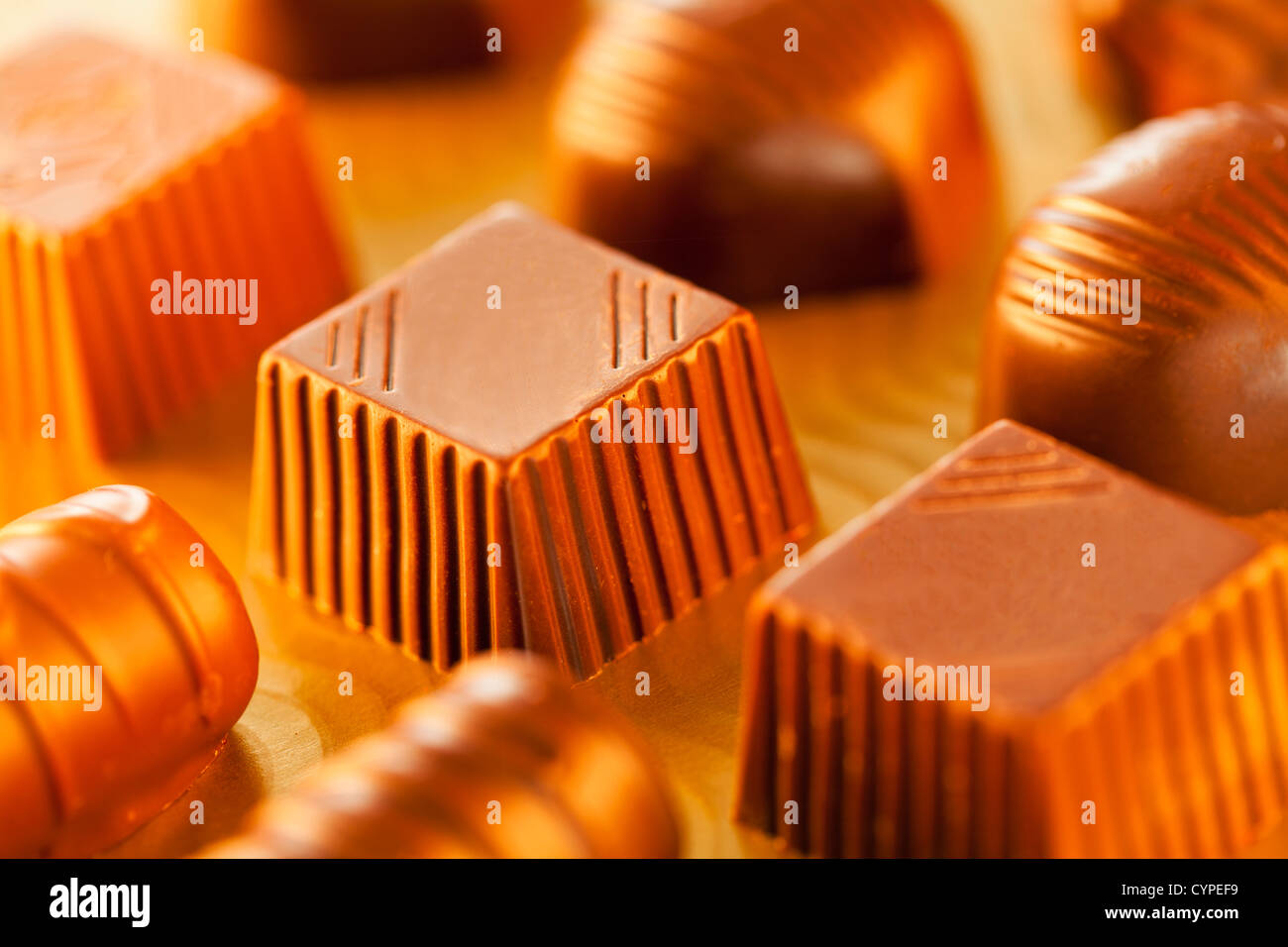 Close up photograph of a variety of chocolate candy Stock Photo - Alamy
