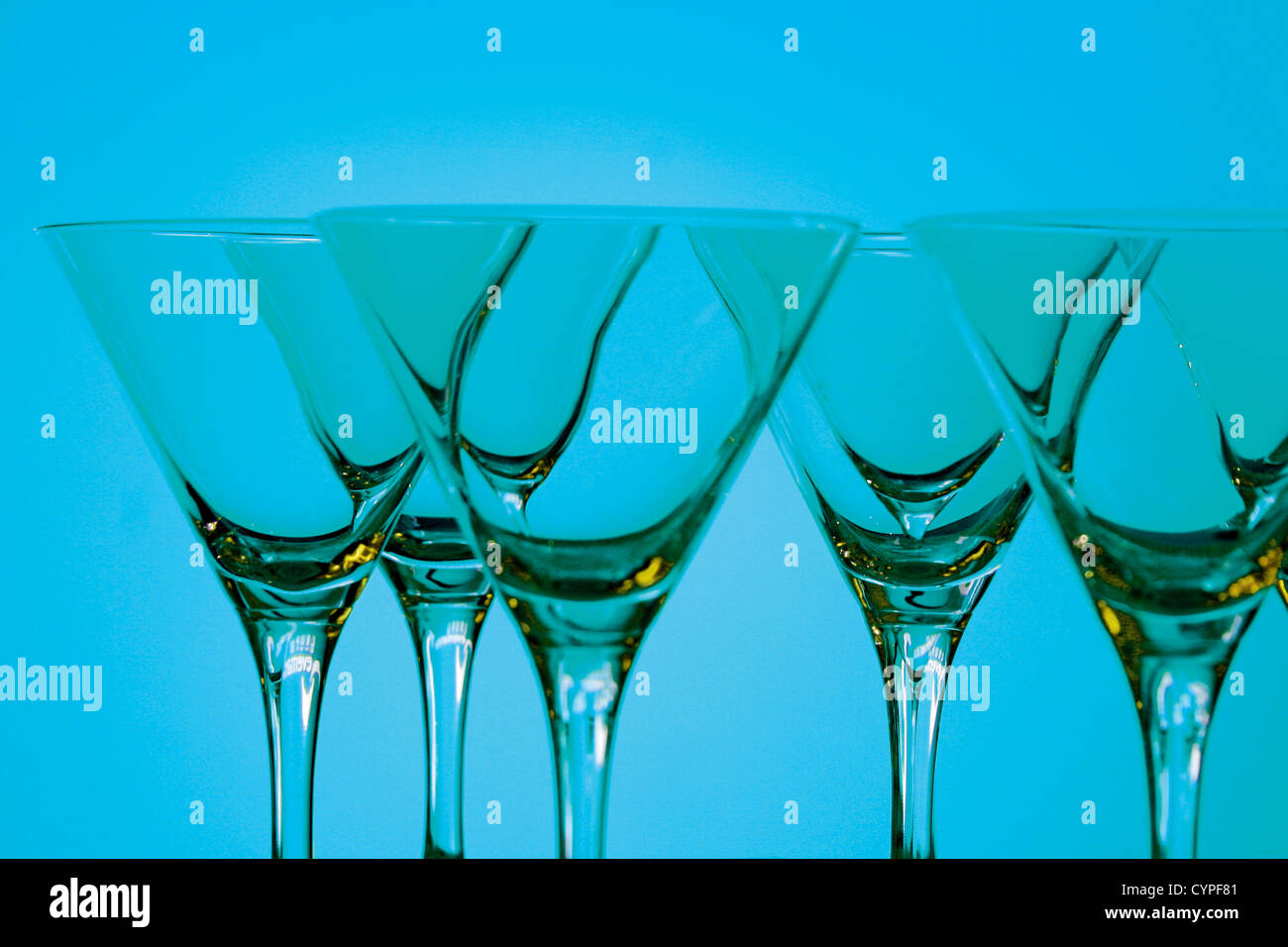 cocktail glasses in a pub copas de cocktail en un pub de diseño Stock Photo