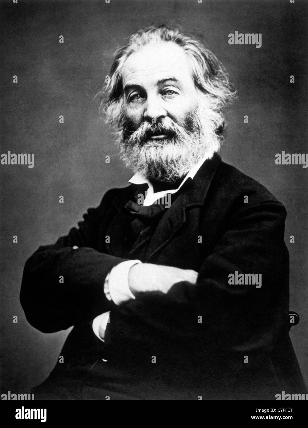 Walt Whitman (1819-1892), Portrait by Mathew Brady, Circa 1866 Stock Photo