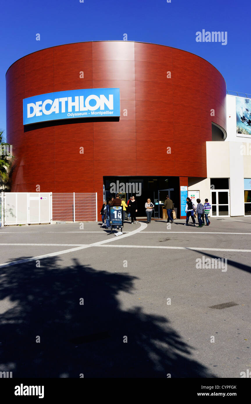A branch of Decathlon at the Odysseum shopping centre in Montpellier, southern France. Stock Photo