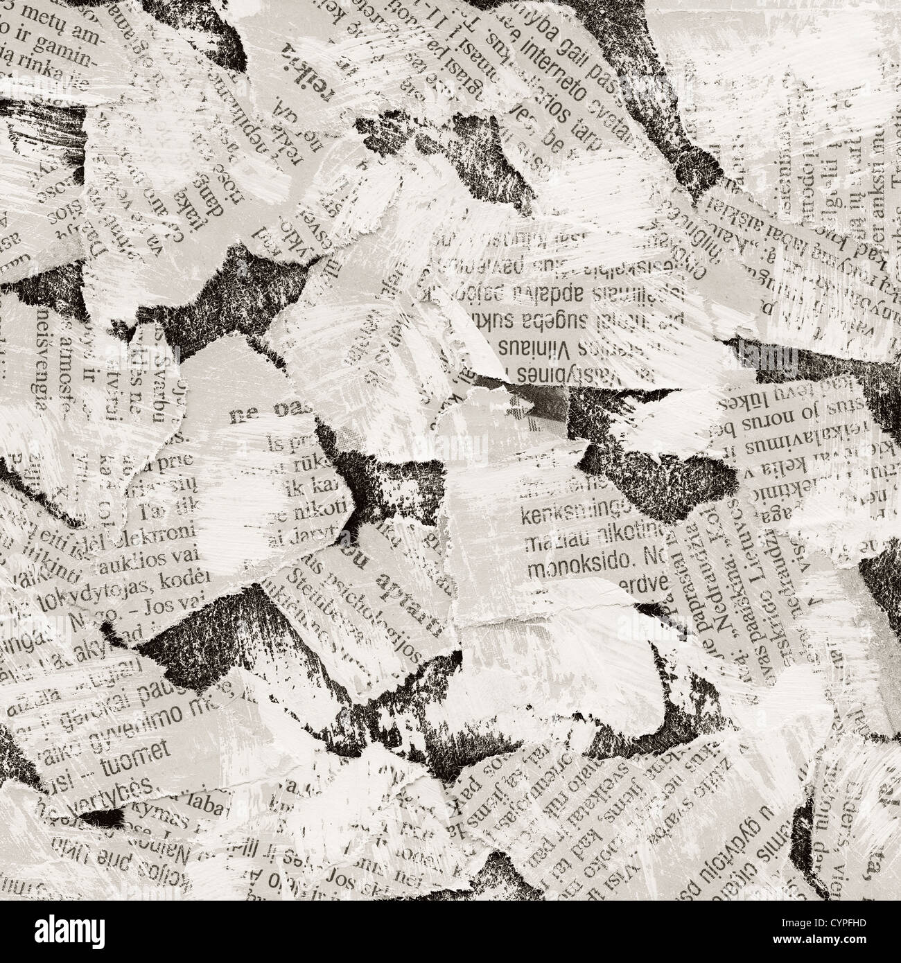 Grunge collage background made of torn newspaper Stock Photo - Alamy