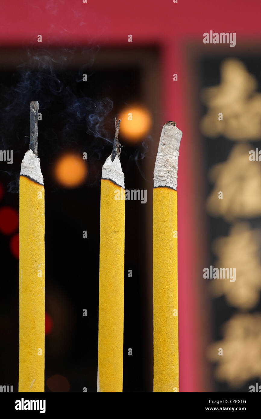 three incenses in chinese temple Stock Photo Alamy
