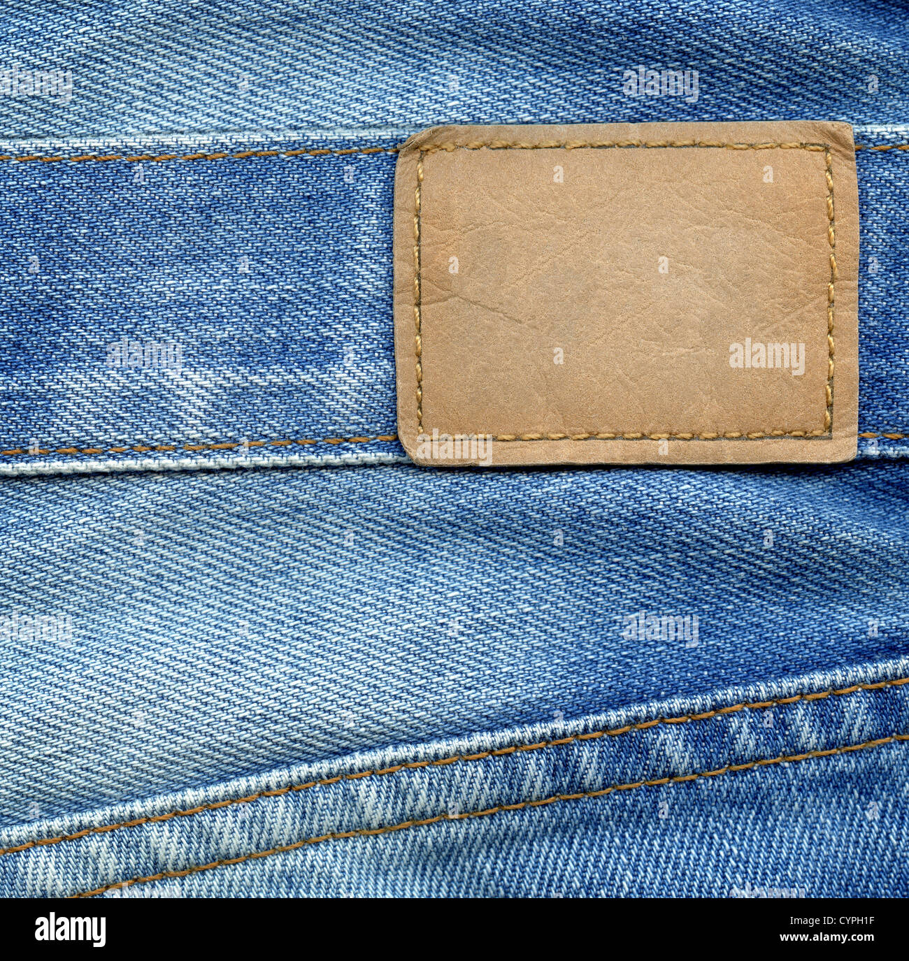 Blank leather jeans label Stock Photo Alamy