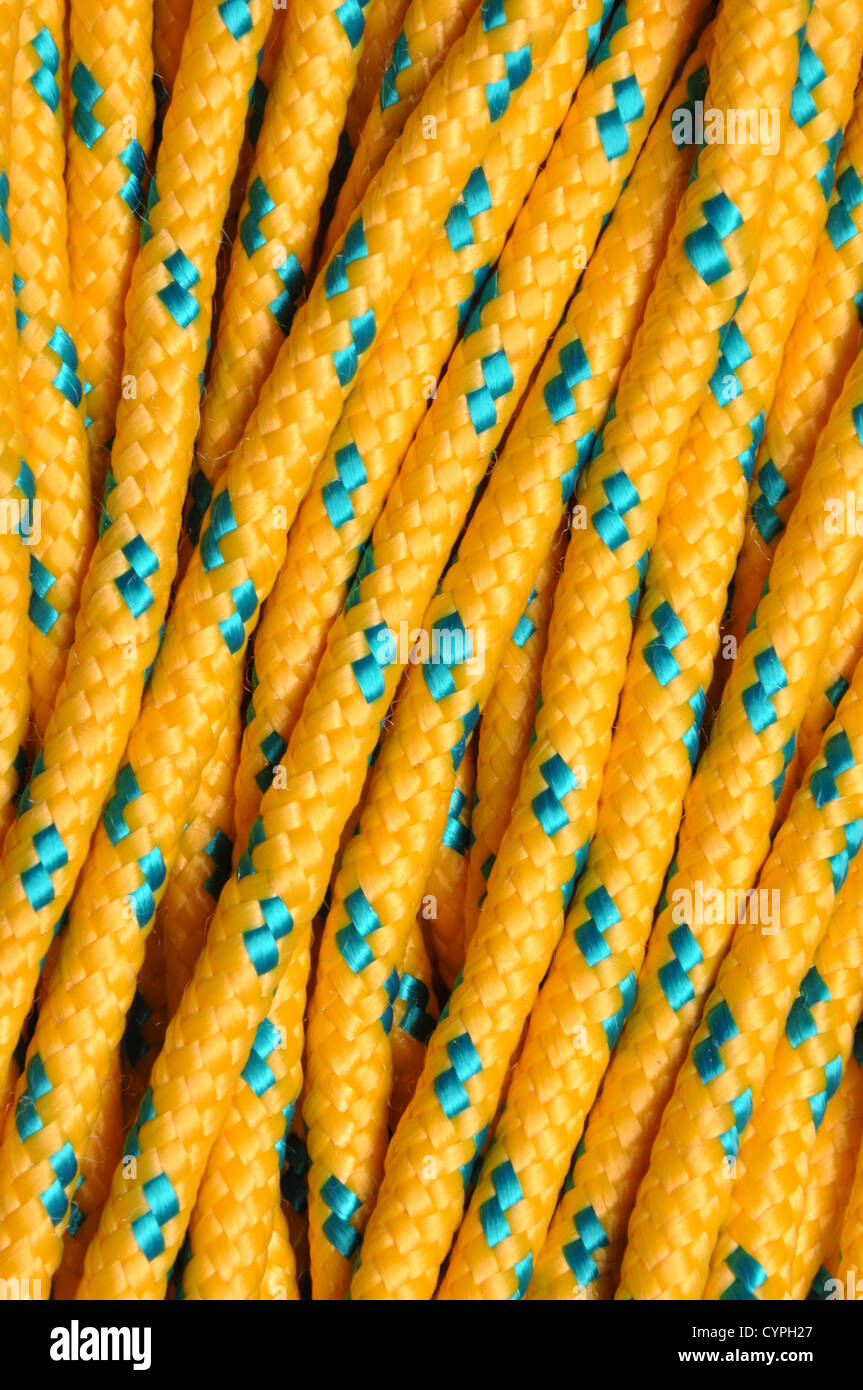 Climbing yellow rope Stock Photo Alamy
