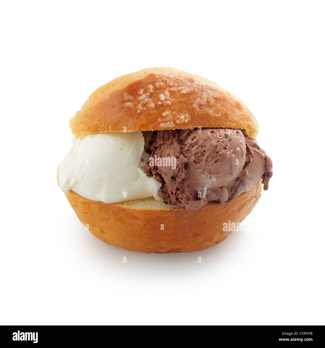 sandwich with ice cream on white background Stock Photo