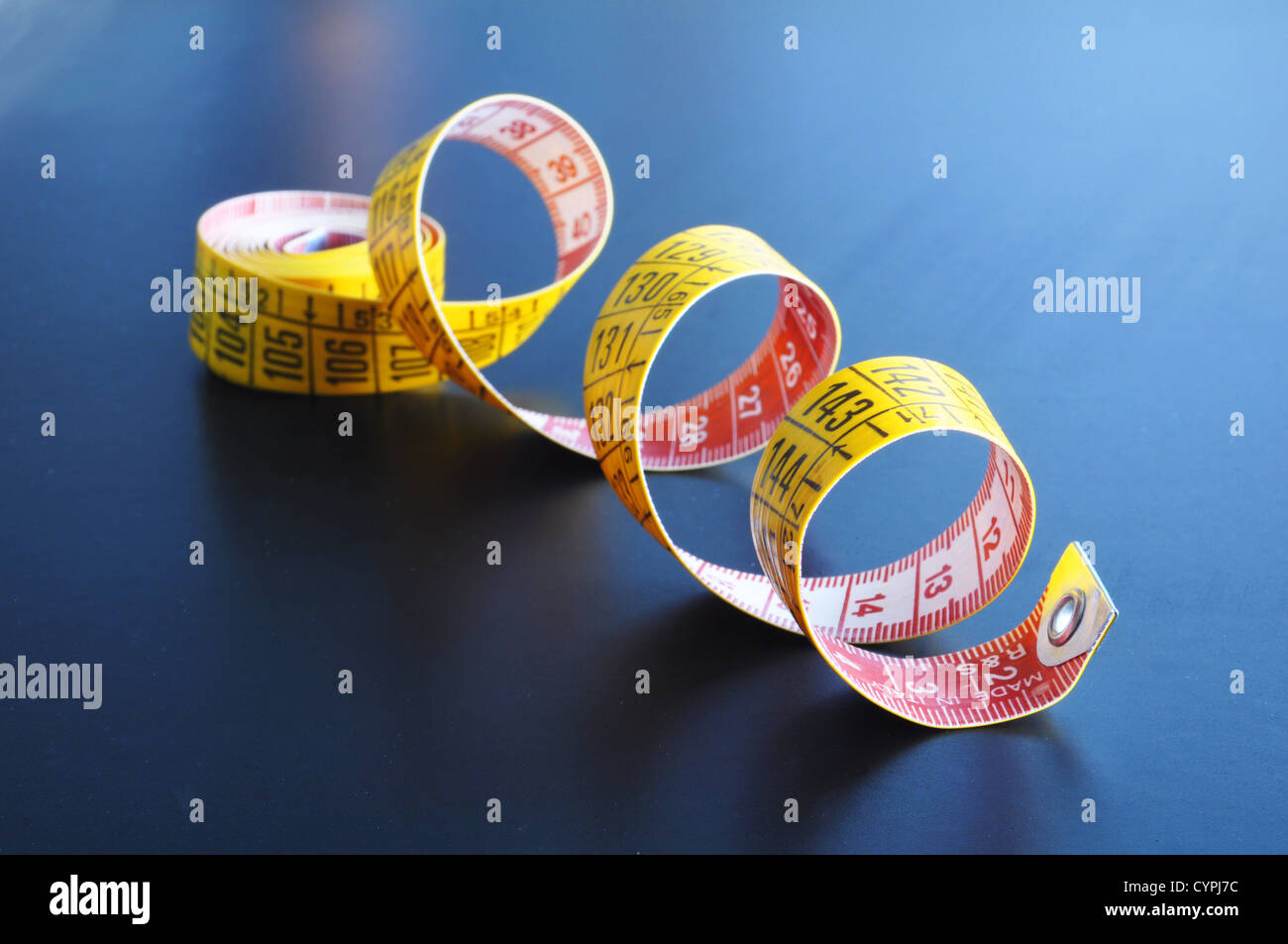 measuring tape showing diet or taylor concept Stock Photo