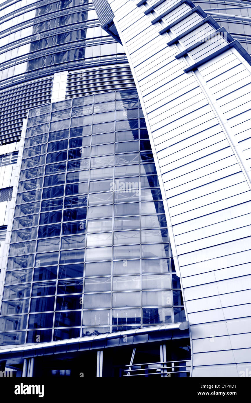 business building exterior, blue mono tone Stock Photo - Alamy