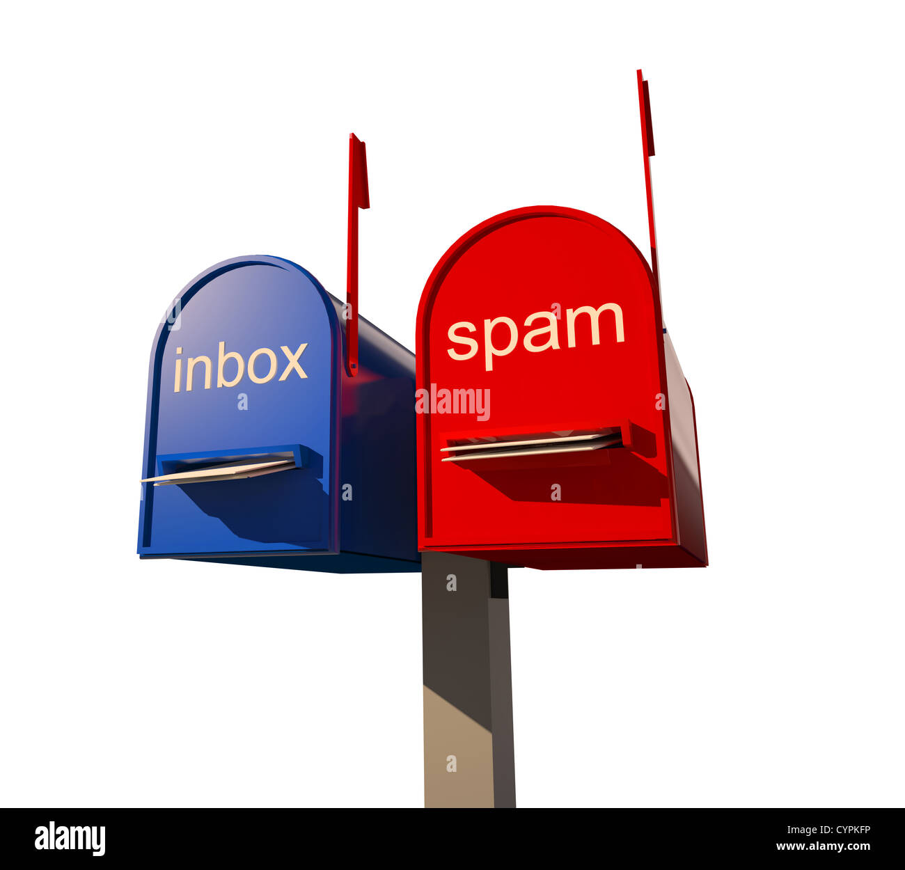 mailbox with a inbox and recycle-3D concept Stock Photo