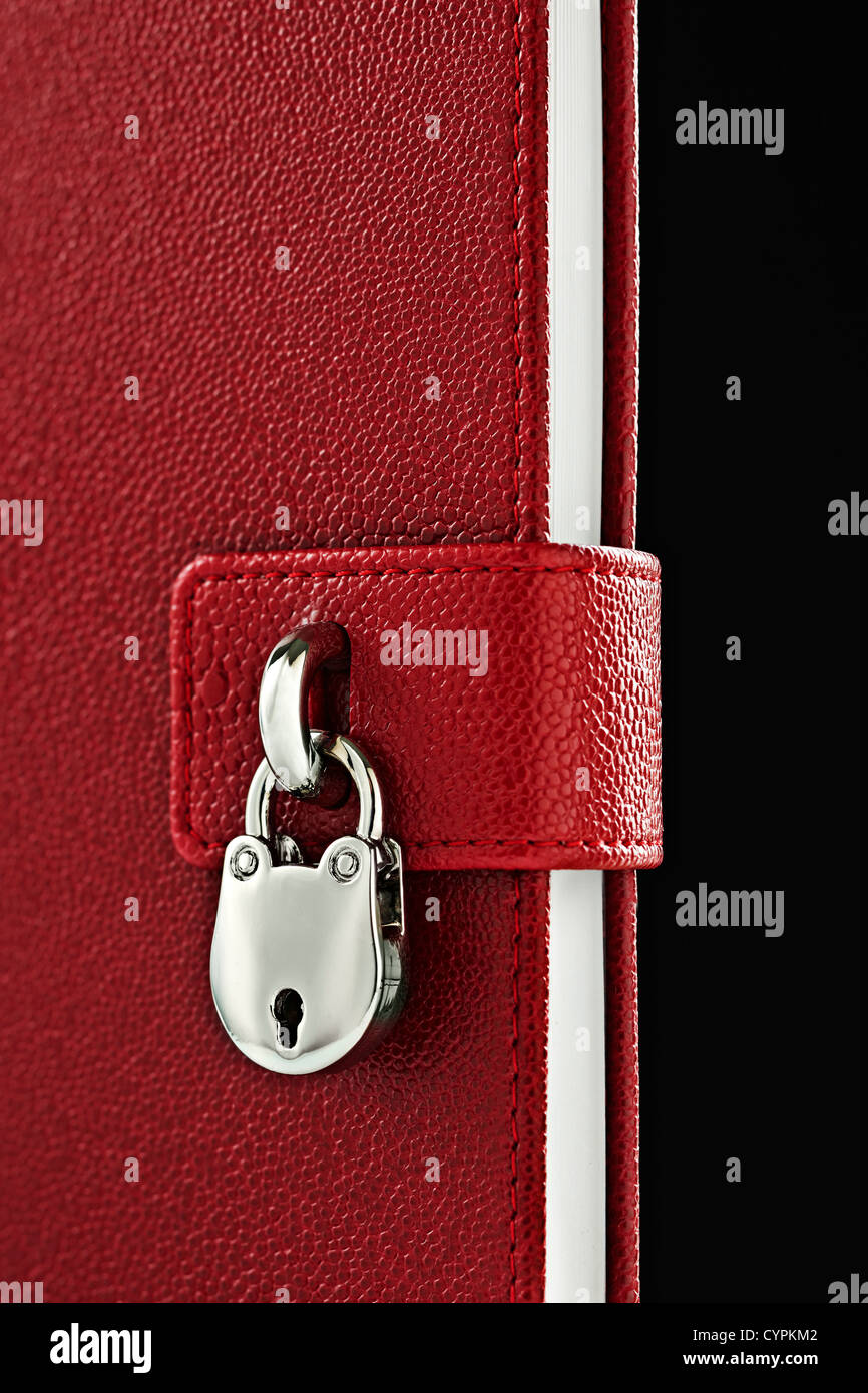 Close up of lock on diary Stock Photo