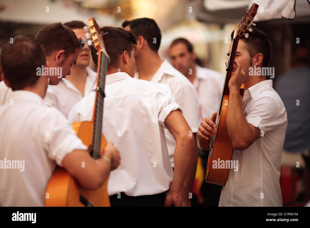 Guitar players in the feria de Malaga, Spain Stock Photo Alamy