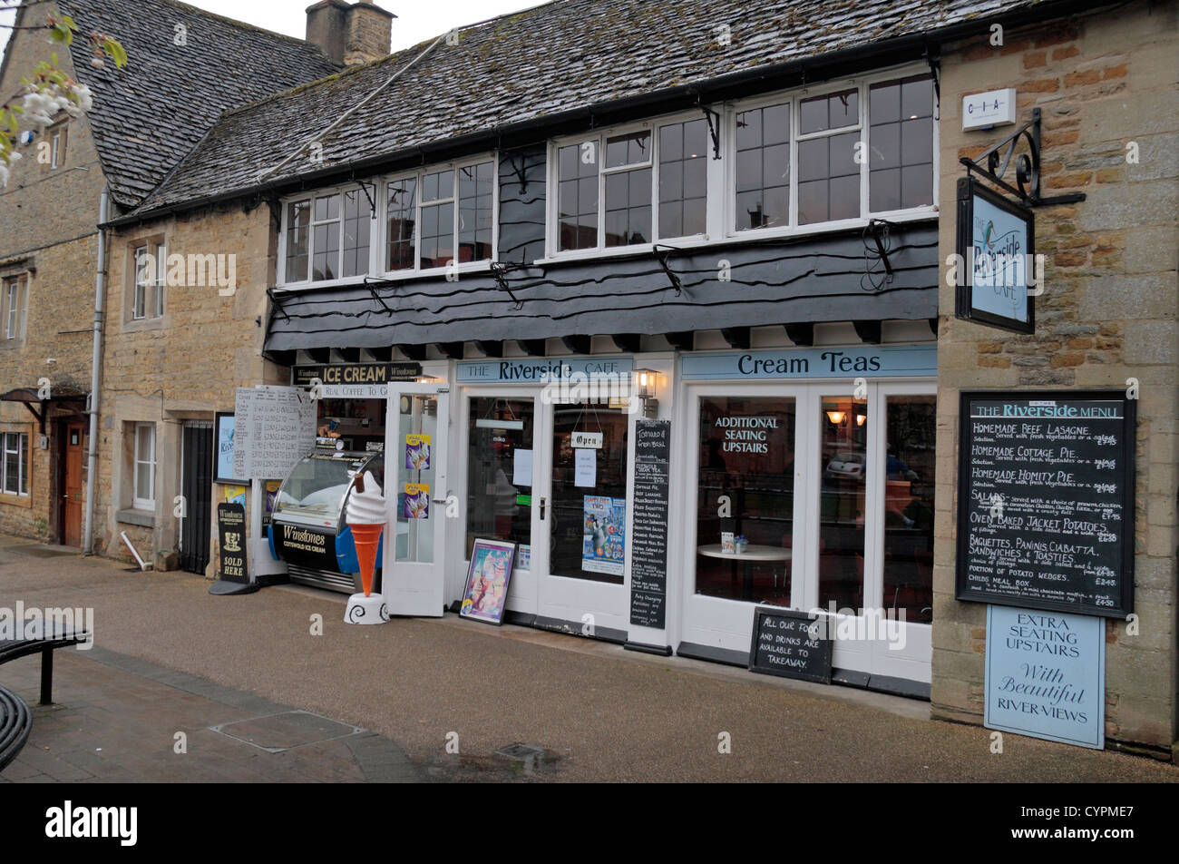 The Riverside Cafe, serving traditional cream teas, in the Cotswold